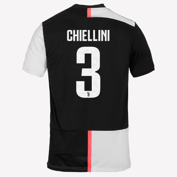Camiseta Juventus NO.3 Chiellini Primera equipación 2019-2020 Blanco Negro